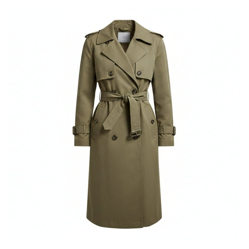 Affichez une allure élégante avec ce trench femme kaki, une pièce intemporelle. Ce trench long kaki allonge la silhouette tout en restant tendance. Le trench ceinturé femme souligne la taille avec style. Ce trench femme kaki est un trench long kaki et trench ceinturé femme parfait.